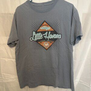 Little Havana Mens Graphic T-Shirt, Blue with Little